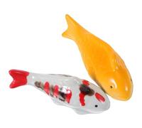 Balacoo Ceramic Floating Fish Ornaments 2Pcs for Aquarium and Garden Pond, Artistic Koi Fish Sculptures for Outdoor Backyard and Bathroom Display
