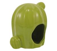 Balacoo Ceramic Hamster House Cactus Shape Cooling Nest for Small Pets with Easy Cleaning Feature for Summer Use in Pet Cage