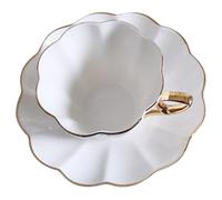 Balacoo Ceramic Opening Vintage European Drinking Cup Set Saucer Style 180ml Large Easy to Clean Coffee Suitable for Home and Restaurant Use