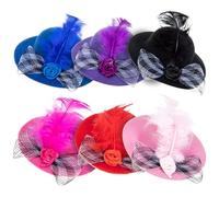 Balacoo Chicken Hats Pet Accessories for Parrots and Chickens 6pcs Lace Style Wear-resistant Cloth Bird Hats with Adjustable Strap, Safe and Comfortable for Christmas and Birthdays