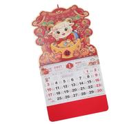 Balacoo Chinese Zodiac Calendar Year the Goat with Space-saving Design and Refined Layout Wall Hanging Scroll Traditional Vintage Paper and Metal Material for Door and Dining Areas