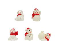 Balacoo Christmas Aquarium Decoration, Resin Ornament Christmas Snowman Fish Tank Decoration Aquarium Accessories 5Pcs