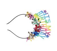 Balacoo Colorful Birthday Queen Headband with Tassels for Women Comfortable Non Slip Hairband Crown Unique It's My Birthday Tiara Party Accessory for Celebrations and Costume Favors