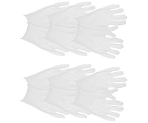 Balacoo Cotton Work Gloves White 6 Pairs Xl for Men Comfortable Fit Breathable Material Simple Elegant Design for Coin Inspection and Formal Events