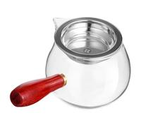 Balacoo Creative Glass Tea Pot with Heat-Resistant Handle and Sturdy Design, Small Size Suitable for Office and Teahouse Use, Unique See-Through Infuser for Loose Leaf Tea Brewing