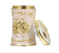 Balacoo Creative Toothpick Container White ABS Cylindrical Holder | European Style, Gold Carved Finish, Large Capacity, Easy Cleaning, Tabletop Dining, Cafes