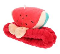 Balacoo Cute Plush Hairband Watermelon Makeup Headband with Wide Edge Design and Elastic Band, Comfortable and Gentle on Hair for Skincare and Face Wash for Makeup and Housework