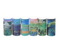 Balacoo Decorative Paper Tape Easy to Store 18 Rolls Multi-function Adhesive Tape for Scrapbooking and Journal Use Suitable for Handbook and Blackboards, for DIY Crafts