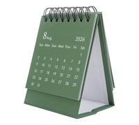 Balacoo Desk Calendar Small Desktop Flip Monthly Pad with Ink-resistant Paper Compact Green Standing Easel Planner for Home Office Classroom Use Practical Idea