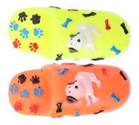 Balacoo Dog Chew Rubber Puppy Slipper Whistle Sound Design and Teeth Cleaning Function 2pcs Sturdy Bite Resistant Pet for Chewing and Play Random Color