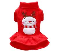 Balacoo Dog Christmas Skirt Snowman Pattern Pet Clothes Dog Dress Pet Supplies