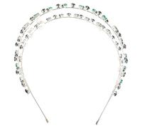 Balacoo Double Layer Bridal Hair Vine Goddess Leaf Headband with Green Rhinestone Handcrafted Elegance for Brides and Women at Weddings and Special Occasions