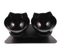 Balacoo Double Plastic Pet Feeder Bowls for Dogs and Cats with Non-slip Base and Detachable Design, Animal Shape Raised Feeding Bowl Suitable for Packaging