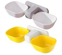 Balacoo Dual Pet Feeder Bowls with Smooth Surface and Noise-reducing Design Wall-mounted 2pcs Plastic Material for Cats and Pets for Room Decoration and Busy Parents