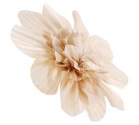 Balacoo Elegant Beige Chiffon Flower Pearl Brooch Pin with Secure Clip-on Design, Minimalist Three-tone Floral Accessory for Decorations and Formal Wear