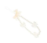 Balacoo Elegant Bow Phone Charm Pearl Design Phone Decor Acrylic Material Decorative Lanyard for Wrist Use from Being Lost Or Stolen