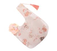 Balacoo Embroidered Wristlet Bag for Women Japanese Style Wrist Purse with Pattern and Tassels Compact Chinese Tote for Weddings Birthdays and Formal Events