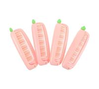 Balacoo Fine Tooth Comb for Portable Plastic Hair Comb Folding Carrot Shaped 4pcs Protecting from Dust and Dirt Pink Cartoon Design for Daily Use and Holidays