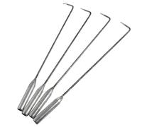 Balacoo Fireplace Poker Stainless Steel 4pcs Long Handle Garbage Cleaning Hook for Home Fire Stoves