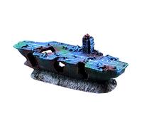 Balacoo Fish Tank Decoration Stylish Unique Fashion Creative Resin Sunk Ship Decor Aircraft Carrier Ornament Fish Tank Adornment Aquarium Resin Ornament