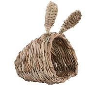 Balacoo Grass House Pet Woven Straw Hut Chinchilla Bed Guinea Pig Sleeping Nest Habitat for Chinchillas Guinea Pigs Rabbit Sleeping and Playing
