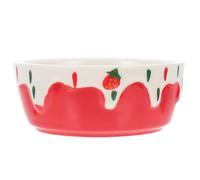 Balacoo Guinea Pig Food Bowl Hamster Ceramic Feeding Bowls Not Easy to Break Easy to Store Red Simple Style Sturdy Dish for Hamster Use