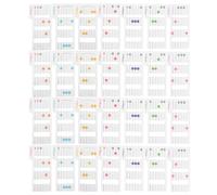 Balacoo Guitar Simplified with Material, Positioning Players Finger Paper 56 White Chord Flashcards Glare-free Design Acoustic for Beginners and Practice Breaks and Commutes