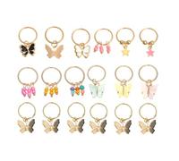 Balacoo Hair Charms Easy to Open and Close 18pcs for Braids Butterfly-shaped Dreadlock Clips Zinc Alloy and Acrylic Material Hair Jewelry for Styling at Christmas and Party
