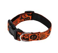 Balacoo Halloween Pumpkin Hat Pet Collar Adjustable Nylon Dog Collar Size L Stylish Pumpkin Pattern for Outdoor Walks and Pet Sports