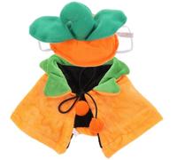 Balacoo Halloween Pumpkin-shaped Pet Dog Hat and Cape Set, Plush Material, Comfortable and Not Easy to Fall, for Halloween Cosplay Party or Activities