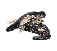Balacoo Halloween Witch Hat Brooch Pin with Rhinestones Alloy Metal, Stylish Black Enamel Badge for Women and Men, Halloween Party Accessory with Multiple Styling Options