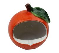 Balacoo Hamster Cooling Nest Apple Shaped Ceramic Pet House Small Animals Summer Bed Cage Supplies for Chinchilla Rat Gerbils Small Animal(Orange)