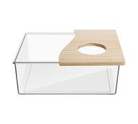 Balacoo Hamster Toilet Box Gerbil Sand Dry Bath Small Pet Acrylic Toilet Hamster Bathtub Small Animal Pet Sauna 20X15X8CM