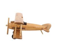 Balacoo Hand Crafted Wooden Airplane Figurine Retro Rustic Texture Desktop Decor for Home Office Study Lightweight Wood Plane Ornament for Living Shop Table Decoration