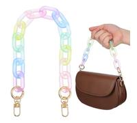 Balacoo Handbag Replacement Chain Rainbow Acrylic Detachable Strap 15.72In for DIY Bags and Party Accessories