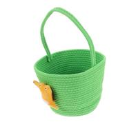 Balacoo Handwoven Small Cotton Rope Basket for Storage and Halloween Buckets Multi Purpose Organizer for Diapers Candy and Laundry Durable Nursery and Bedroom Hamper Grass Green