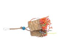 Balacoo Hanging Bird for Parrot Made of Wood and Palm Leaf, Promotes Physical Activity and Shredding, for Cage Use and Foraging Entertainment Random Color