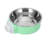 Balacoo Hanging Stainless Steel Dog Bowl Small Green Pet Feeder with Threaded Design for Cage Edges Spill Easy to Clean Feeding for Cats and Puppies