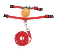 Balacoo Harness Nylon Small Pet Adjustable Leash for Rabbits and Set, Red with Plush Lining, Portable and Comfortable Wearing Experience Hamsters for Outdoor Walking