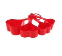 Balacoo Heart Shaped Plastic Measuring Spoons Set Dry and Liquid Measuring Scoops for Baking Cooking Parties and Weddings Compact Nesting Design for Kitchen Organization Random Color