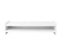 Balacoo Height Monitor Stand with Strong Load-bearing Force White Double Layer Plastic and Polished Smooth Surface, Multifunctional Storage Rack Screen Elevated Shelf for Home Office Desk