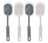 Balacoo Long Handle Toilet Cleaning Brush Set for Deep Stain Removal with Removable Scouring Pad Heads 4pcs Effort-saving Design for Bathroom Floor and Wall