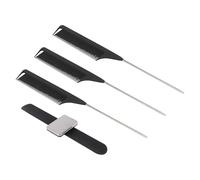 Balacoo Magnetic Hairdressing Tool Set with Black Silicone Abs Wristband and 3 Tip Tail Combs, Convenient Hairpin Holder to Absorb Tools and Help You Get Items Quickly for Professional