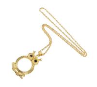 Balacoo Magnifying Glass Necklace Owl Pendant Metal Sweater Chain for Reading Jewellery Magnifier Loupe Stylish Fashion Accessory