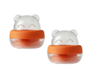 Balacoo Makeup Sponge Holder Beauty Sponge Case PP 2pcs in Orange, Reusable Protecting from Dust, Compact Cotton Round Holder for Travel and Daily Use