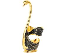 Balacoo Metal Coffee Spoon Holder with Swan Base, Compact Multi-functional Design for Tableware and Fruit Fork Storage, for Afternoon Tea and Home Decoration