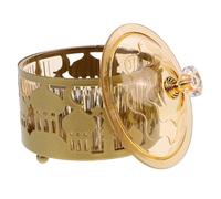 Balacoo Middle Eastern Arab Eid Candy Serving Tray in Golden Iron, Strong and Decorative Snack Plate for Daily Life and Dinner Table Use, Ramadan and Party Serving Tray