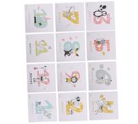 Balacoo Milestone Photo Stickers Set of 12pcs Self-adhesive Paper Decals for Commemorating First Year, Lovely Unique Design for Photo Props and Keepsakes