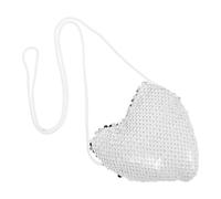 Balacoo Mini Heart Shaped Purse Convenient Strap, Stylish Sequin Design Plastic Polyester Coin Bag, for School and Travel Use