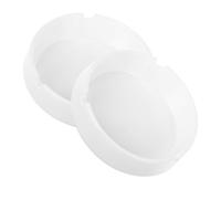 Balacoo Mini Melamine Ashtray Set 2Pcs White, Portable Elevated Ash Trays with Non-Stick Surface for Patio and Home Use